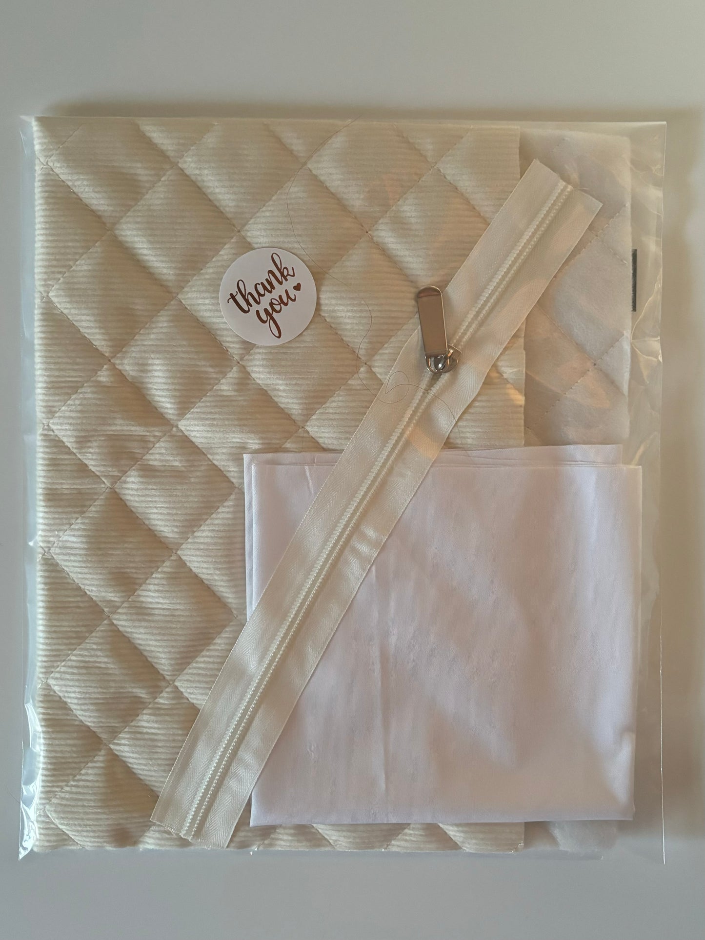 Pre Quilted Corduroy Cosmetic Bag Materials Kit