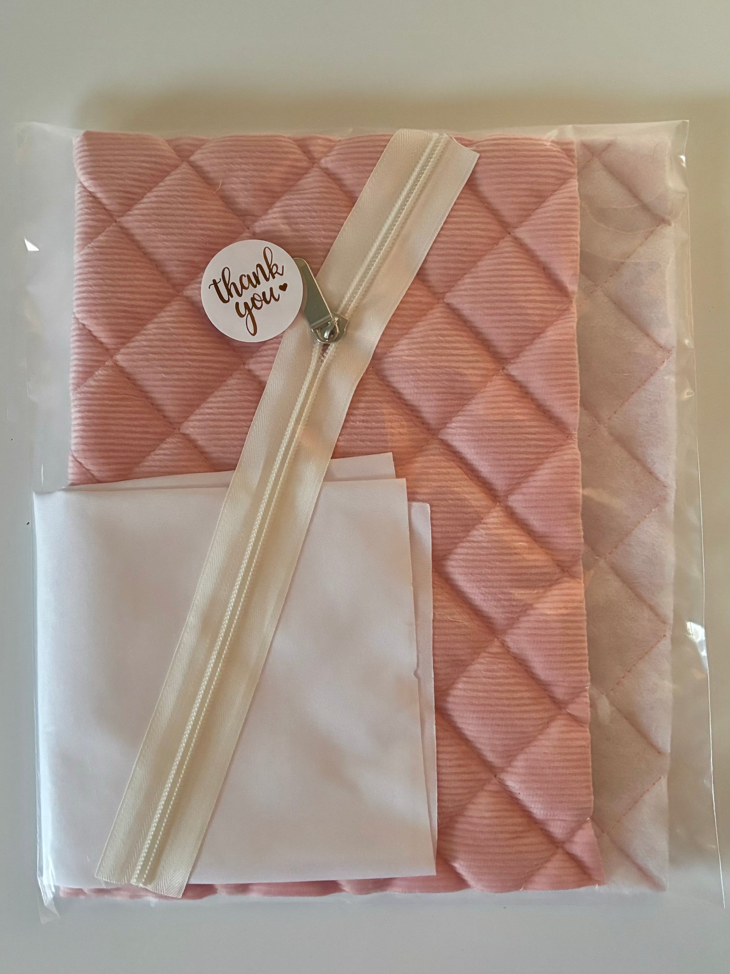Pre Quilted Corduroy Cosmetic Bag Materials Kit