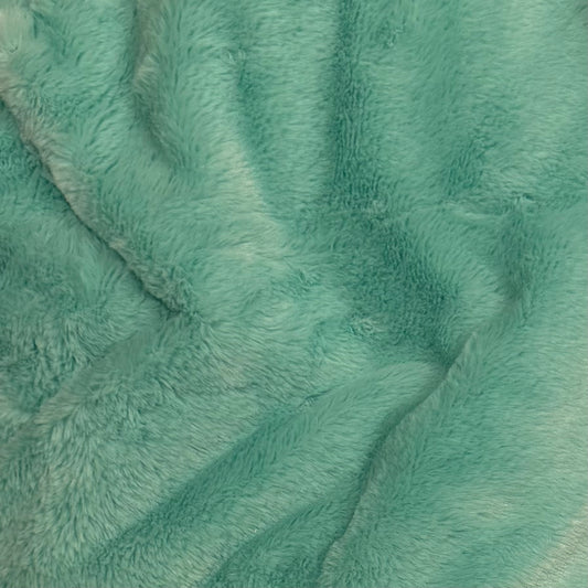 Plush fabric aqua