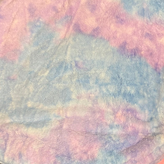 Plush fabric tie dye pink/blue