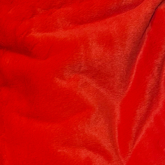 Plush fabric bright red