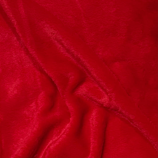 Plush fabric brick red